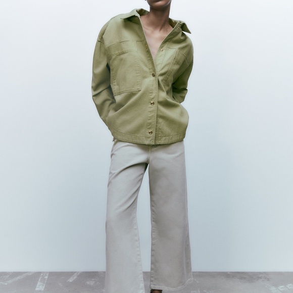 Zara Shirt Gold Button Overshirt Size XS - Picture 10 of 12
